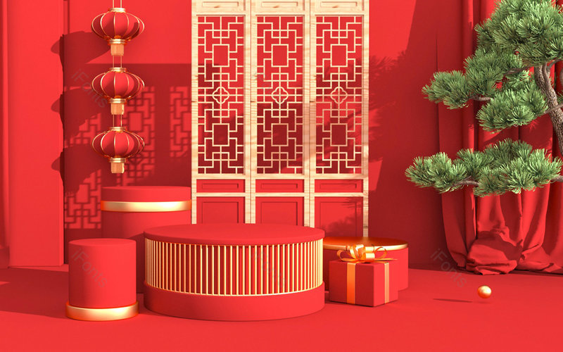 红色时尚C4D立体创意空间艺术背景设计,插画/手绘图,插画/手绘图库,插画/手绘图下载,插画/手绘